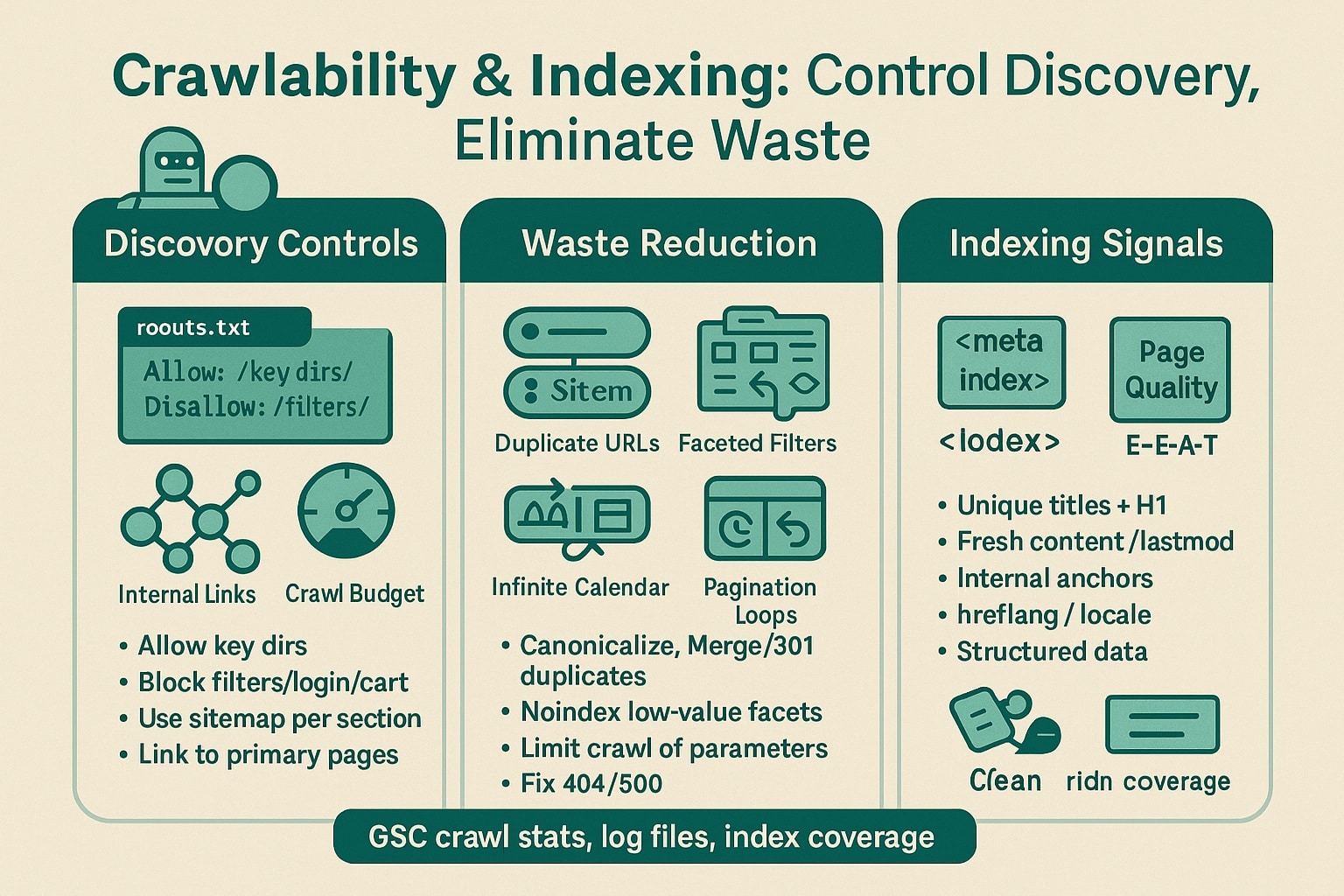 crawlability-indexing-control discovery-eliminate waste
