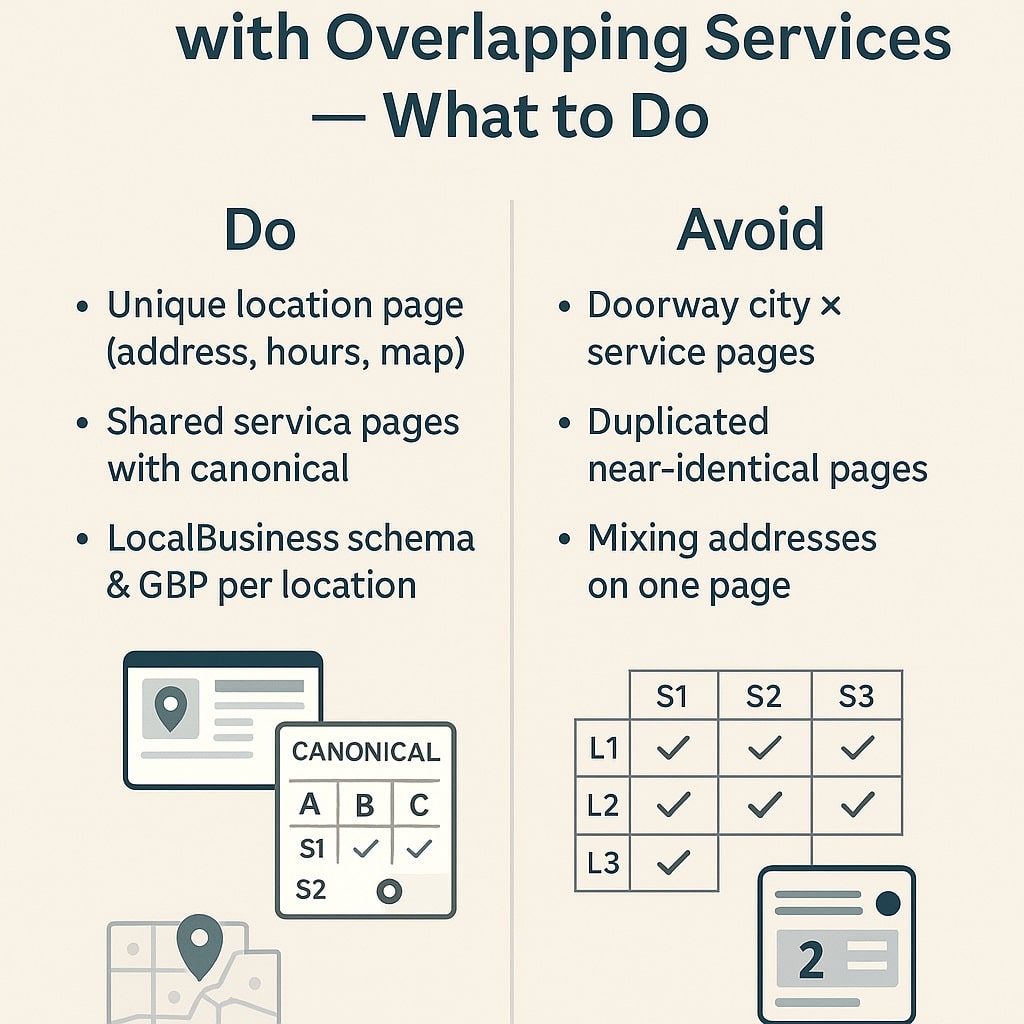multi-location businesses with overlapping services