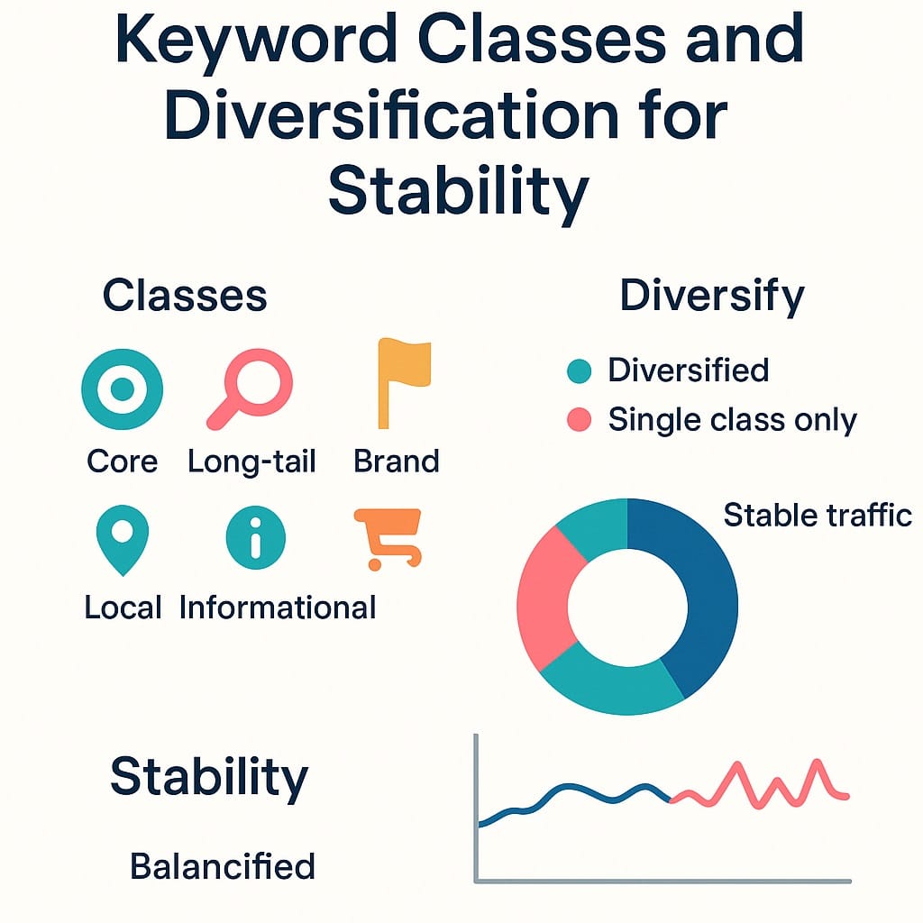 Keyword Classes and Diversification for Stability