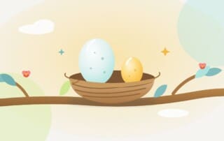 A bird's nest on a branch holding one large egg and one small egg, standing for mobile and desktop rankings that come from the same place but differ.